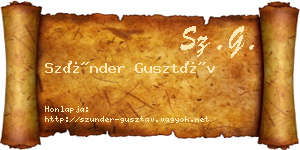 Szünder Gusztáv névjegykártya