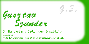 gusztav szunder business card